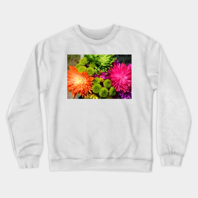 Colorful Flower Power by Debra Martz Crewneck Sweatshirt by Debra Martz